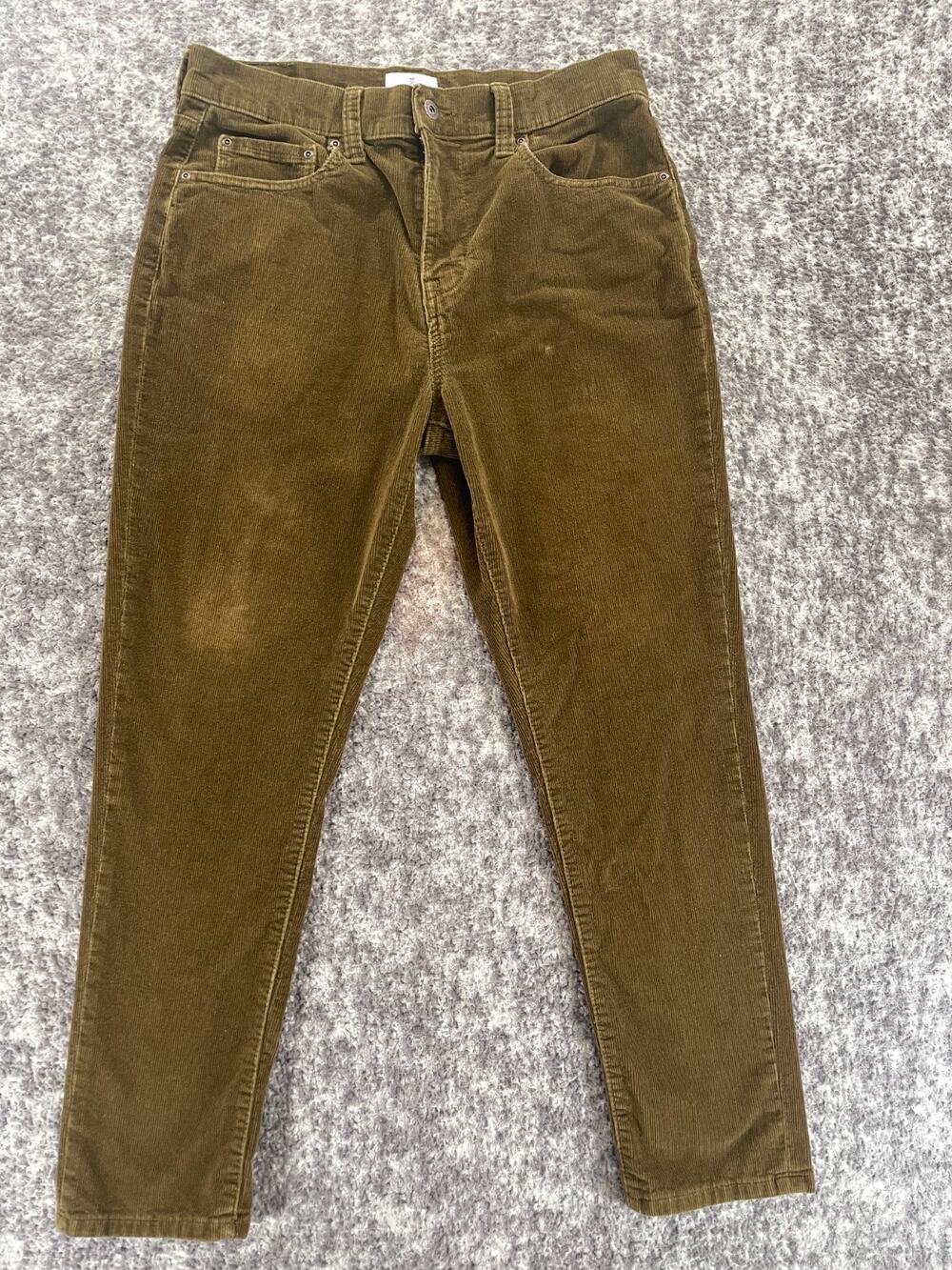 Mutual Weave Men's Corduroy Relaxed Taper Pants Green 32x30 (fit33x39)